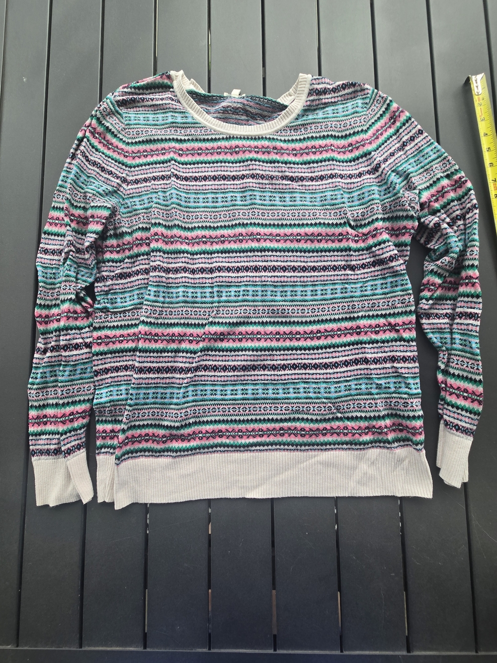 Talbots Fair Isle Striped Sweater Sz XL